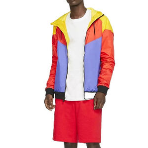 Custom Nylon Tracksuit <b>Wind</b> <b>Breaker</b> Zip up Hoodie and Shorts Set Plain Windbreaker Short Set Men Windbreaker Tracksuit Set - Product Image 1