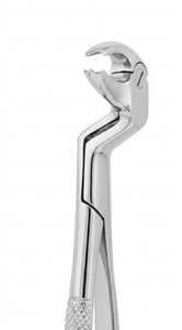 Forceps d'extraction dentaire pour molaires supérieures, revêtement chromé, poignées texturées, bec courbé, instrument chirurgical en acier inoxydable - Product Image 5
