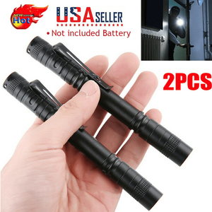 2 Pezzi Mini Torcia LED Portatile Nera/Bianca, Luce da Lavoro a Penna per Campeggio ed Escursionismo, Corpo in Lega di Alluminio, Materiale Plastico - Product Image 1