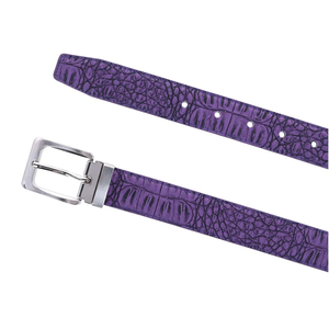 Cinturones de Vestir Reversibles para Hombre de Alta Calidad, Personalizados OEM, con Estampado Animal Morado, Cuero Genuino, Diseño Personalizado al por Mayor 2026 - Product Image 2