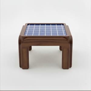 Table d'appoint et table basse contemporaines avec base en bois massif et plateau en carrelage - Product Image 2