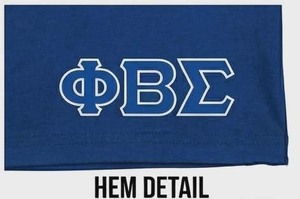 Camisetas Casuales de Verano de Manga Corta 100% Algodón, Color Azul, Bordado Personalizado con Letras Griegas de la Fraternidad Phi Beta Sigma - Product Image 6