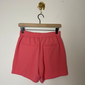 <b>Women's</b> High Waist Solid Color Crepe <b>Shorts</b> Elastic Waist Casual Style Breathable Regular Fit With Pockets - Product Image 5