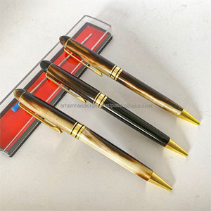 Haga clic en bolígrafo Cuerno de Búfalo con metal Cuerno de búfalo natural Rollerball Pen Regalo personalizado para papá para él - Product Image 4