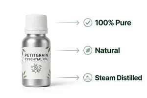 Aceite Esencial de Petitgrain 100% Puro, Destilado al Vapor, Venta al Por Mayor para Cosméticos, Perfumes, Cuidado de la Piel y Formulaciones de Fragancias - Product Image 3