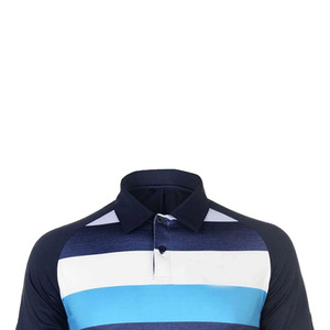 Polo rayé à blocs de couleur pour homme, manches courtes, tricoté, décontracté, coupe classique, bleu, blanc, bleu clair - Product Image 6