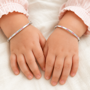 925 Sterling Silver Pink Butterfly Enamel Kids Bangle <b>Bracelet</b> High Polish <b>Cute</b> Animal Design for Girls Daily Wear Party Gift - Product Image 1