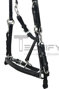 Harnais de cheval en cuir de qualité supérieure avec sangles réglables |   Collier de dressage équestre durable pour l'entraînement et la manipulation - Product Image 2