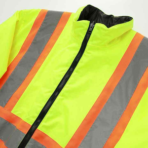 Veste de travail matelassée en polyester pour homme avec col en tricot côtelé, veste de sécurité hivernale pour adultes, service OEM disponible - Product Image 4