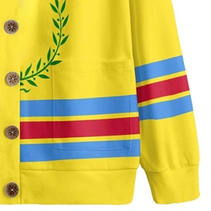 Sorority Casual Varsity <b>Cardigan</b> <b>Sweater</b> Embroidered Letters Front Knitted Women's Merino Wool Blend Three-Quarter Crew Autumn - Product Image 2