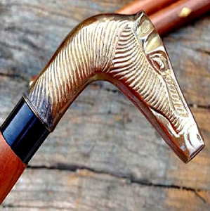 Bastón para caminar antiguo náutico estilo Vintage diseñador latón Handel bastón de madera regalo diseñador bastón sólido - Product Image 4