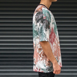 Camiseta de Hombre de Talla Grande, Informal, Personalizada, de Tela de Punto con Diseño de Hojas, Impresión por Sublimación de Alta Calidad - Product Image 4