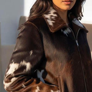 Chaqueta de Cuero Auténtico de Piel de Vaca, Material Suave Genuino, Textura Natural, Duradera, Elegante y a la Moda, Ajuste Perfecto - Product Image 3