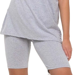 Tenues 2 pièces pour femmes survêtement décontracté à manches courtes t-shirt et short 100% coton ensembles pour femmes 2026 HI - Product Image 6