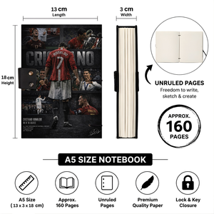 A5 Handmade Paper Notebook 100 Pages Premium Eco Friendly Journal Football Legend Theme Hard Cover <b>Diary</b> Sketchbook School Use - Product Image 4