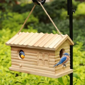 Nichoir en bois d'acacia avec ventilation - Mangeoire à oiseaux artisanale en gros - Product Image 1