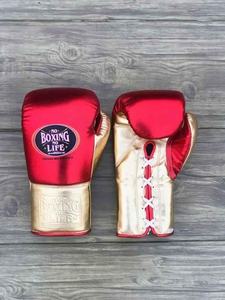 Guantes de Boxeo de Cuero No Boxing No Life, Negros y Dorados Metálicos, con Cordones, Equipo Profesional para Combate, Guantes de Boxeo Línea Campeonato México - Product Image 4