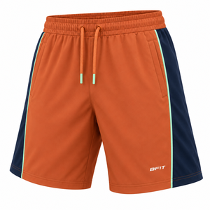 Men's Custom Terracotta Navy Eco-Friendly <b>Waterproof</b> Breathable Performance Style Color Blocked Quick Dry Sport <b>Shorts</b> - Product Image 2