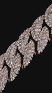 Cadena cubana de moissanita de alta demanda con eslabones baguette en plata 925, chapada en oro rosa, regalo para fiestas de rapero, joyería para hombre - Product Image 4
