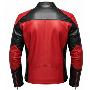เสื้อแจ็คเก็ตหนังผู้ชายสไตล์สตรีทแวร์ลำลอง แบบ Biker ซิปยาวเต็มตัว มีกระเป๋าหน้าอก เย็บอย่างทนทาน ขายส่ง รับออกแบบตามสั่ง - Product Image 2