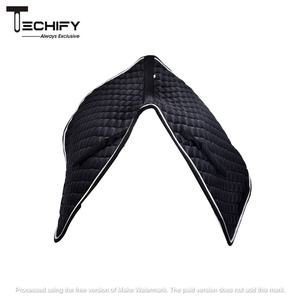 แผ่นรองอานม้าแบบอังกฤษสีดำแบบเย็บลายพร้อมสายรัดอานแบบนุ่ม ระบายอากาศได้ดี ซับแรงกระแทก ผ้ารองอานสำหรับขี่ม้า - Product Image 4