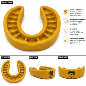 Protector Bucal de Goma Amarillo DUMELA INTERNATIONAL con Logotipo Shield, Equipo de Protección de Boxeo Unisex para Adultos, Ajuste Personalizado - Product Image 2