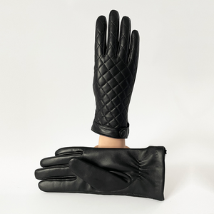 Genuine Leather Eco-Friendly Fashion High Sheepskin <b>Gloves</b> <b>Touchscreen</b> Compatible Thermal Silk Lining-Stay Warm Beach Party Use - Product Image 5