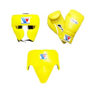 ชุดอุปกรณ์นวมชกมวย Pro Winning สีขาว ขนาด 10oz, 12oz, 14oz, 16oz ปรับแต่งได้ สายรัดแบบผูก นวมชกมวยหนังแท้ - Product Image 6
