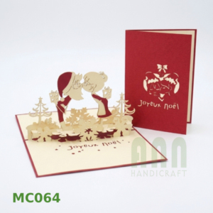 การ์ดอวยพรกระดาษ 3 มิติ ตัดด้วยเลเซอร์แบบกำหนดเอง ANN HANDICRAFT MC064 พิมพ์ออฟเซ็ต 4 สี ของขวัญคริสต์มาส ของขวัญวันเกิด ของขวัญแทนใจ ผลิตในเวียดนาม - Product Image 5