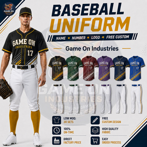 Ensembles de maillots et pantalons d'équipe sublimés avec design gratuit, personnalisation du nom et du numéro de l'équipe, uniforme de baseball confortable pour adultes - Product Image 3