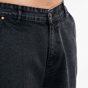 Pantalones Cortos Cargo de Mezclilla para Hombre, Lavado Oscuro, Cintura Alta, Algodón, Estilo Casual de Verano, con Múltiples Bolsillos, Estilo Urbano, Jeans 2026 - Product Image 3
