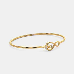 <b>Infinity</b> Knot Diamond Gold Bangle - Product Image 2