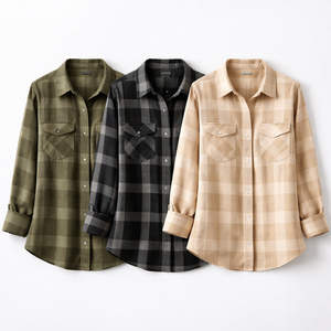 Wholesale Custom <b>Monogrammed</b> Flannel <b>Shirts</b> for Women - Factory Direct Custom Orders - Product Image 5