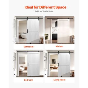 Porta Scorrevole in MDF ad Alta Resistenza 42 X 84 Pollici con Kit di Installazione Facile, Superficie in PVC Impermeabile per Applicazioni in Camera da Letto - Product Image 6