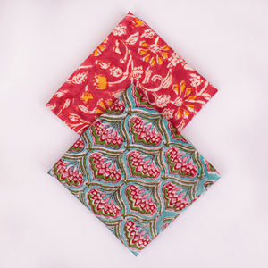 Bandanas en popeline de coton naturel artisanal imprimé au bloc, motifs floraux et géométriques attrayants, doux et confortables, de Cow Girl-Boy Craftjaipur - Product Image 4