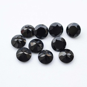 Onyx noir naturel à facettes 8mm rond brillant coupe lâche pierre précieuse de guérison prêt à expédier en gros fabricants de bijoux personnalisés - Product Image 2