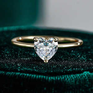 Romantic Heart Cut Diamond Solitaire <b>Proposal</b> <b>Ring</b> VS1 1.01CT Lab Grown With 10K Solid Gold IGI Certified Wedding Promise Gift - Product Image 4