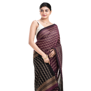 Soft & Light Weight New Collection Pure Handloom <b>Red</b> black white Buti Cotton <b>Saree</b> with Fancy Design for Wedding Use From India - Product Image 2