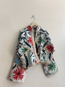 Handmade Vintage Suzani Embroidery <b>Jacket</b> For Women's Boho Ethnic <b>Jacket</b> Coat Gift For Her Bohemian Street Style Coat - Product Image 2