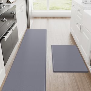 Set di Tappeti da Cucina, 2 Tappetini Antifatica Imbottiti, Tappetino Antiscivolo per Scrivania, Resistente all'Acqua - Product Image 1