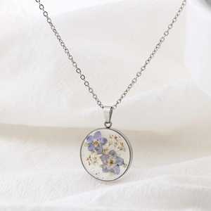 Customize Handmade Nature Dried Flower Resin Necklaces Real Flower Jewelry Necklace to <b>Her</b> <b>Unique</b> Birthday <b>Gift</b> - Product Image 3