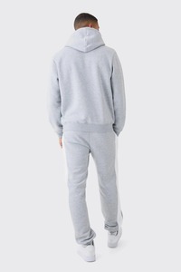 Conjunto de 2 piezas de ropa urbana personalizada: Chaqueta con capucha de ajuste holgado y chándal de algodón polar con bloques de color para hombre, bajo MOQ, precio de fábrica - Product Image 3