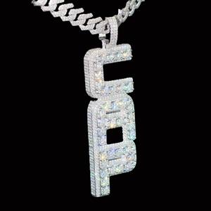 Colgante de Lujo con Letra CEO, con Incrustaciones de Diamantes Moissanite VVS1 de 12 Quilates, Plata 925, Joyería Hip Hop, Estilo Cadena Cubana - Product Image 3