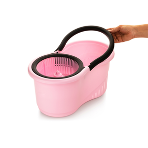 Elegante cubo de fregado giratorio de plástico con sistema de limpieza de suelos de giro suave y fácil escurridor para uso doméstico en cocina. - Product Image 1