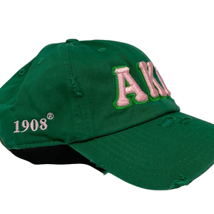 AKA Green Hat Pink Embroidered Letter Baseball <b>Cap</b> Adjustable Cotton Headwear Casual Fashion <b>Vintage</b> Style <b>Cap</b> for Men Women Out - Product Image 3
