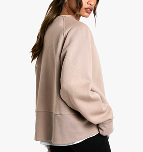 Premium Tackle Twill Embroidery Crewneck Sweatshirts Custom Unisex Streetwear Hoodies Heavyweight Cotton Casual Pullover OEM/ODM - Product Image 3