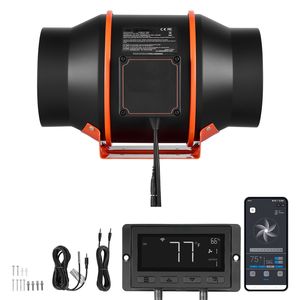 Ventilatore di Scarico con Motore EC da 6 Pollici, 402 CFM, 10 Velocità, Controllo PWM, Controllo App, Monitoraggio Temperatura/Umidità - Product Image 1