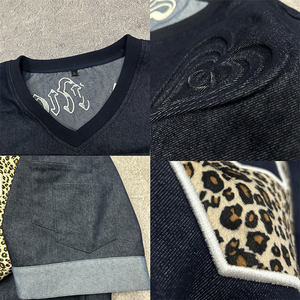 เสื้อยืดฟุตบอลผู้ชายทรงบ็อกซี่ผ้าโพลีเอสเตอร์ตาข่ายแบบครอปปิ้งขนาดใหญ่ปักลายตามสั่ง แขนยาว - Product Image 3