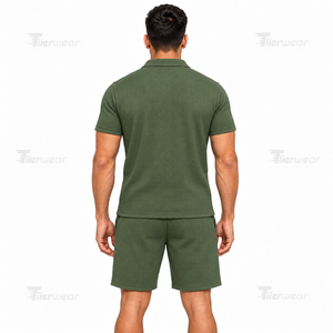 Conjunto de Camiseta Polo y Pantalones Cortos Transpirables para Hombre, 210 GSM, Algodón, Ropa Deportiva Informal de Verano, Logotipo Personalizado, Marca Privada, OEM - Product Image 4