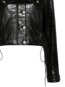 Chaqueta Bomber de Cuero Genuino con Estampado de Cocodrilo para Mujer, Largo Regular, Cuello Alto, Manga Larga, Acabado Impermeable, Personalizable - Product Image 6